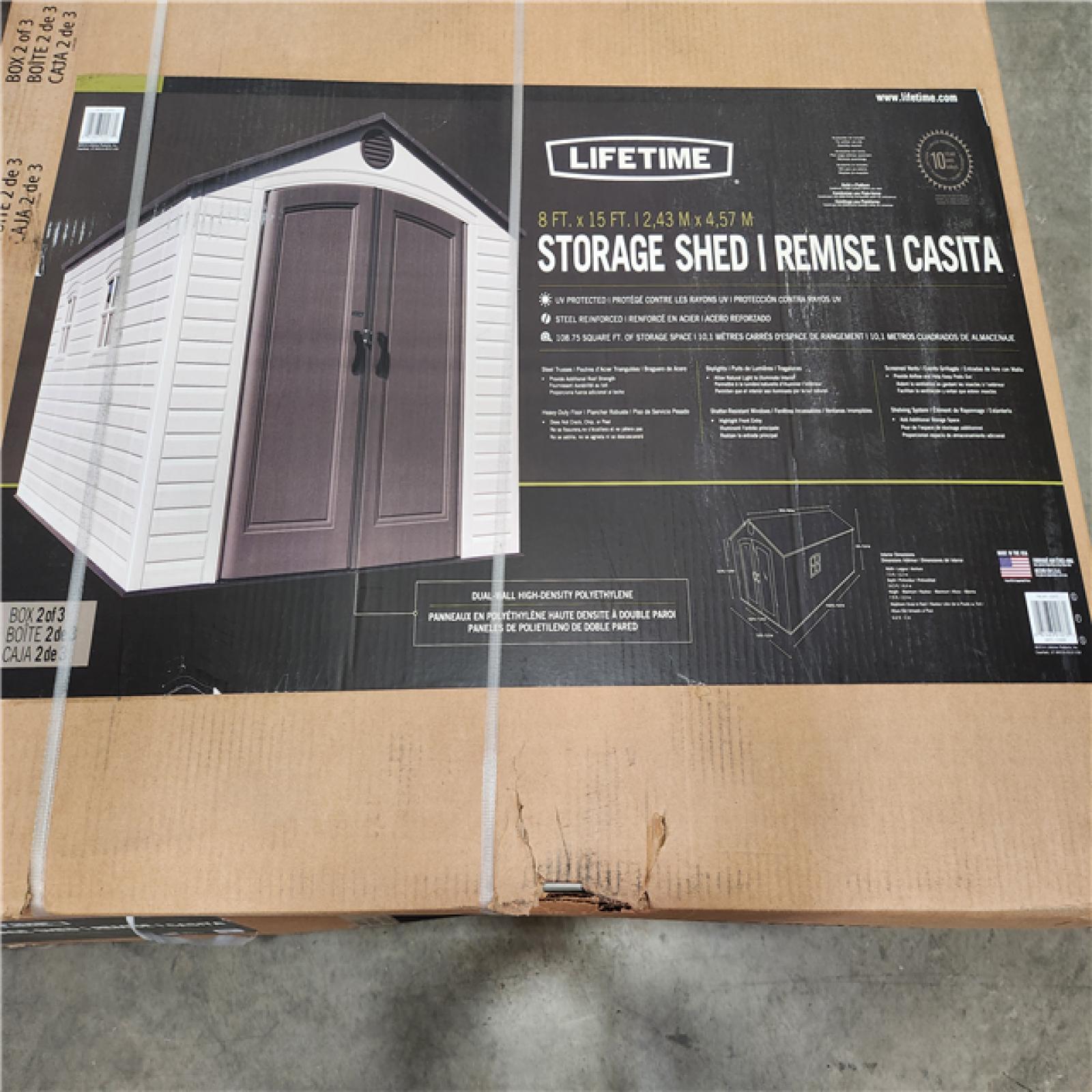 Phoenix Location NEW Lifetime 8 ft. x 15 ft. Resin Storage Shed Model 60075