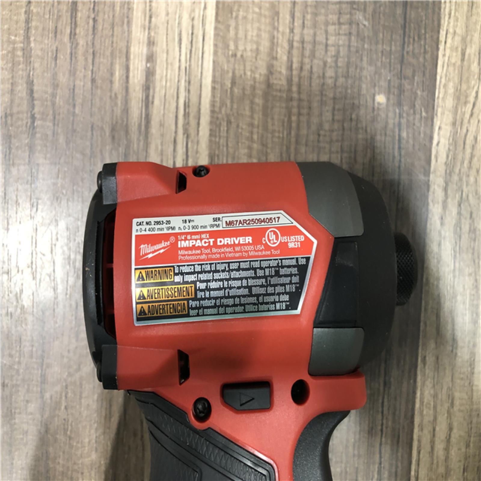 AS-IS Milwaukee FUEL 18V Lithium-Ion Brushless Cordless 1/4 in. Hex Impact Driver (Tool-Only)