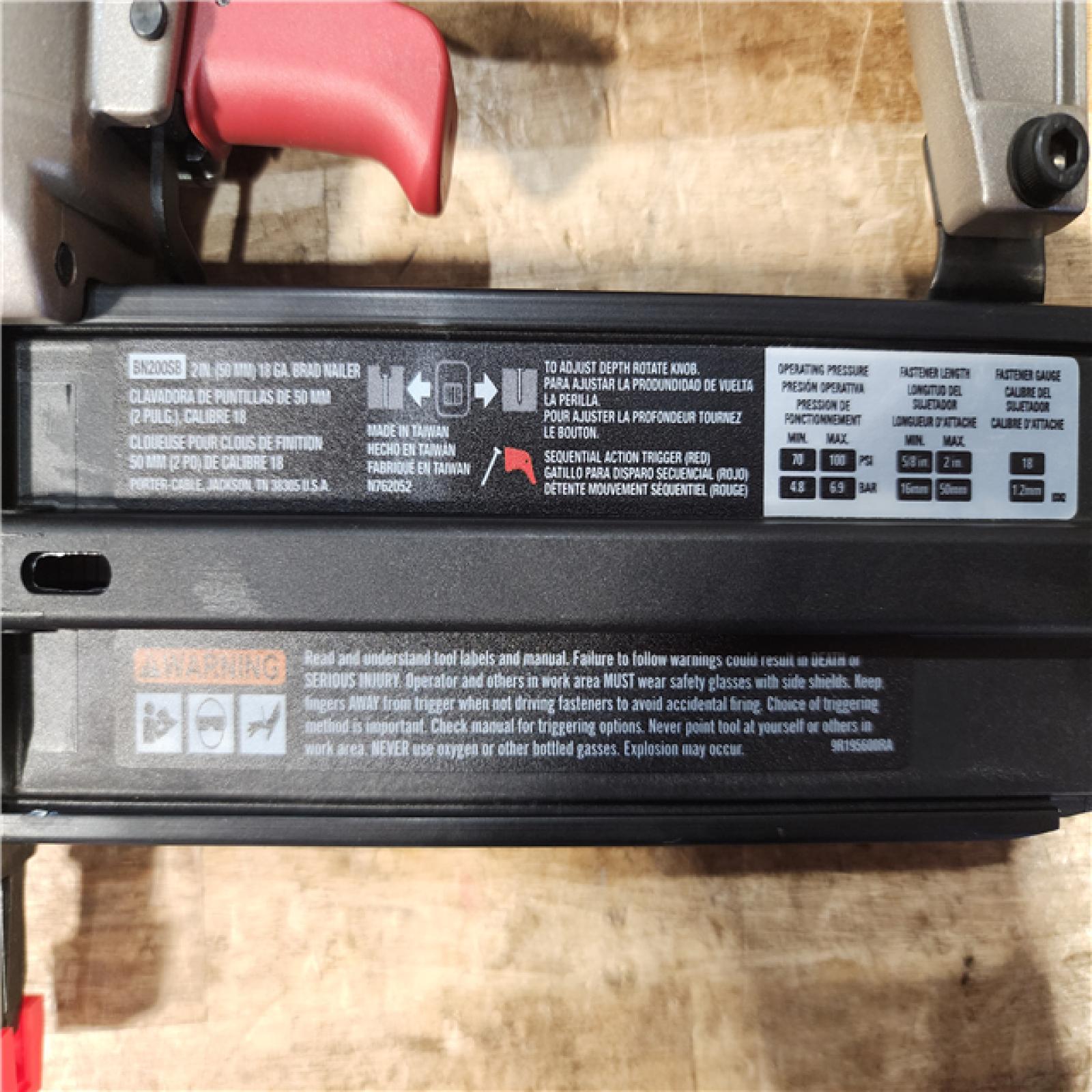 HOUSTON LOCATION - AS - IS Porter-Cable 18-Gauge Pneumatic Brad Nailer (TOOL ONLY)
