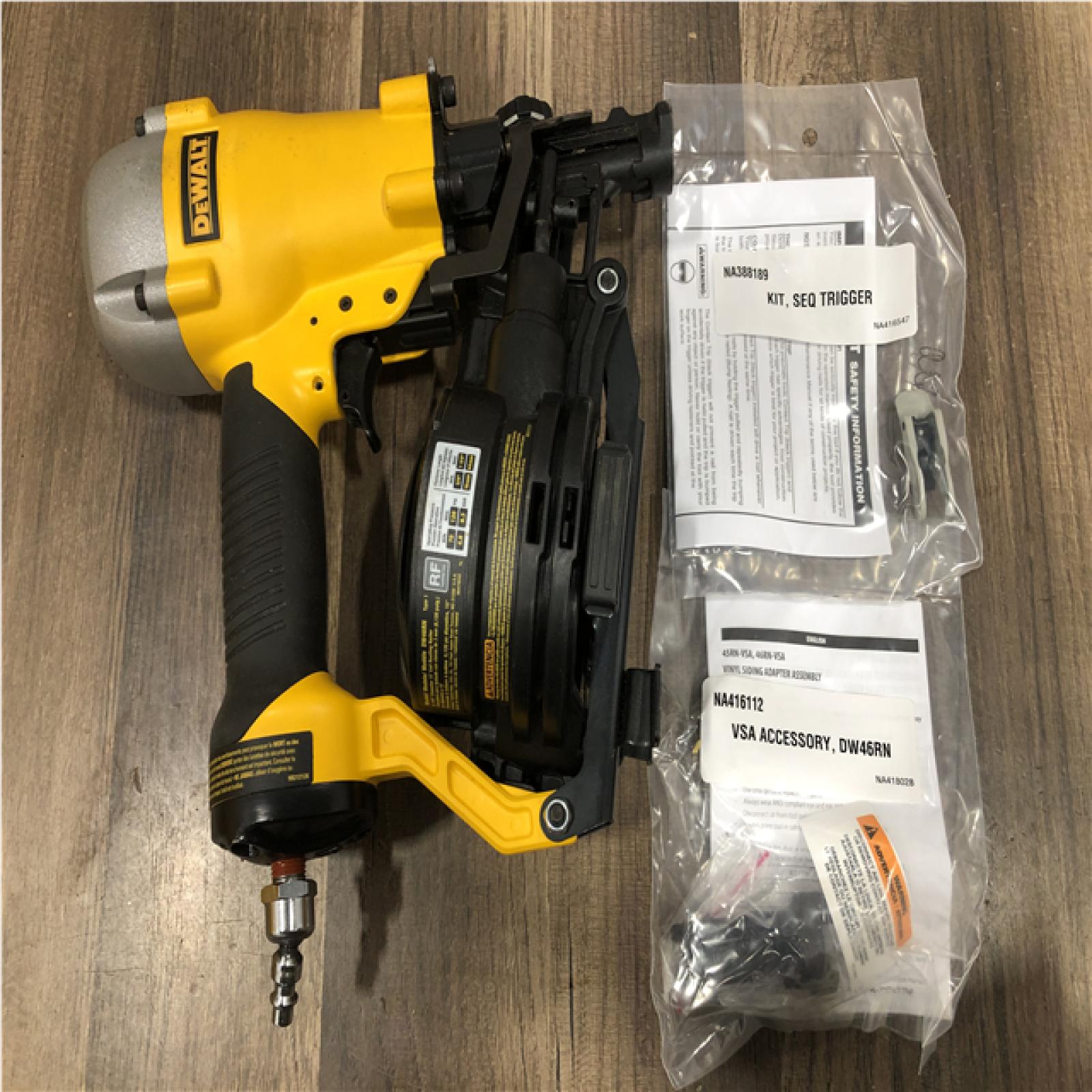 AS-IS DEWALT 1-3/4 in. 15 Degree Pneumatic Coil Roofing Nailer