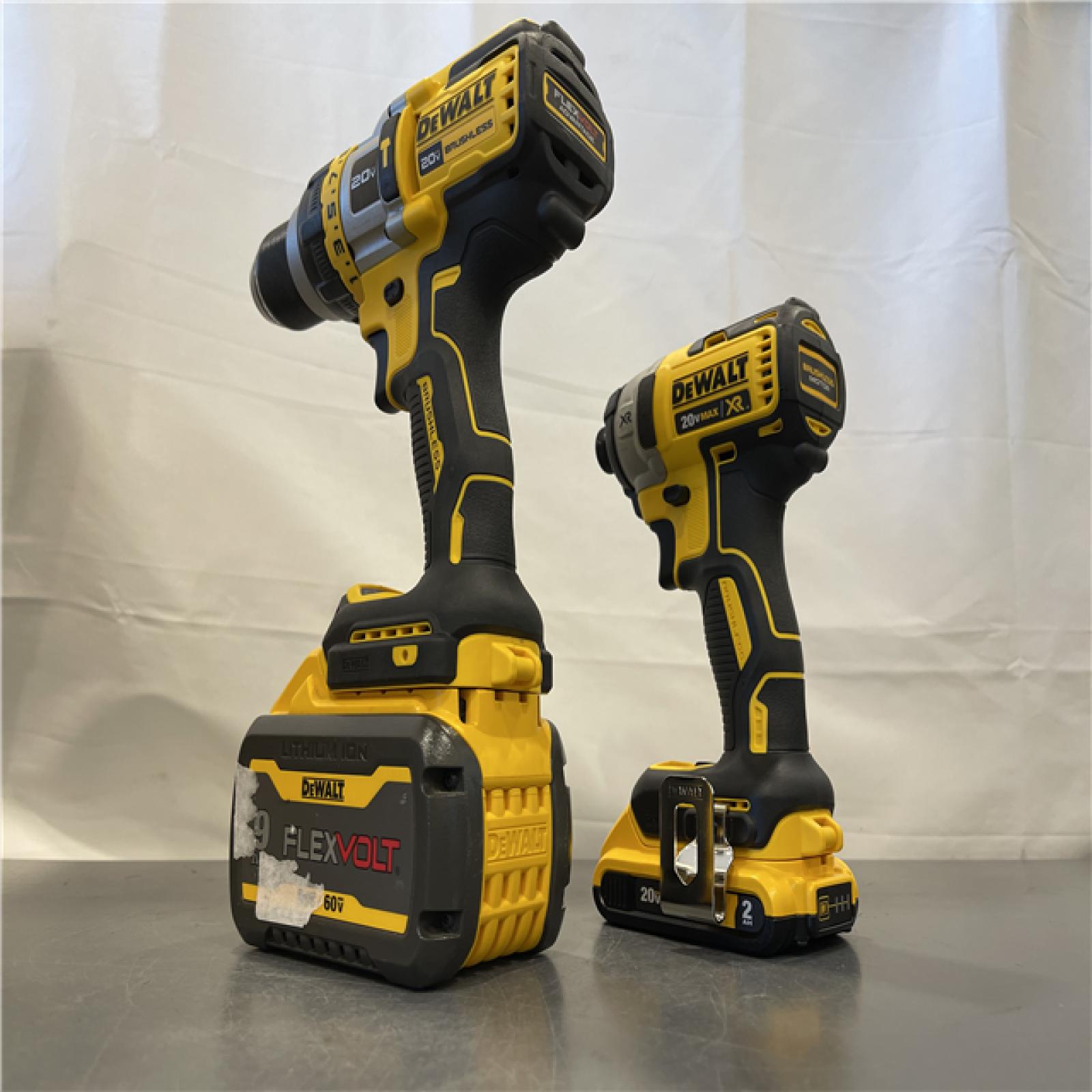 AS-IS - DEWALT 20V MAX Cordless Brushless Hammer Drill/Driver 2 Tool Combo Kit