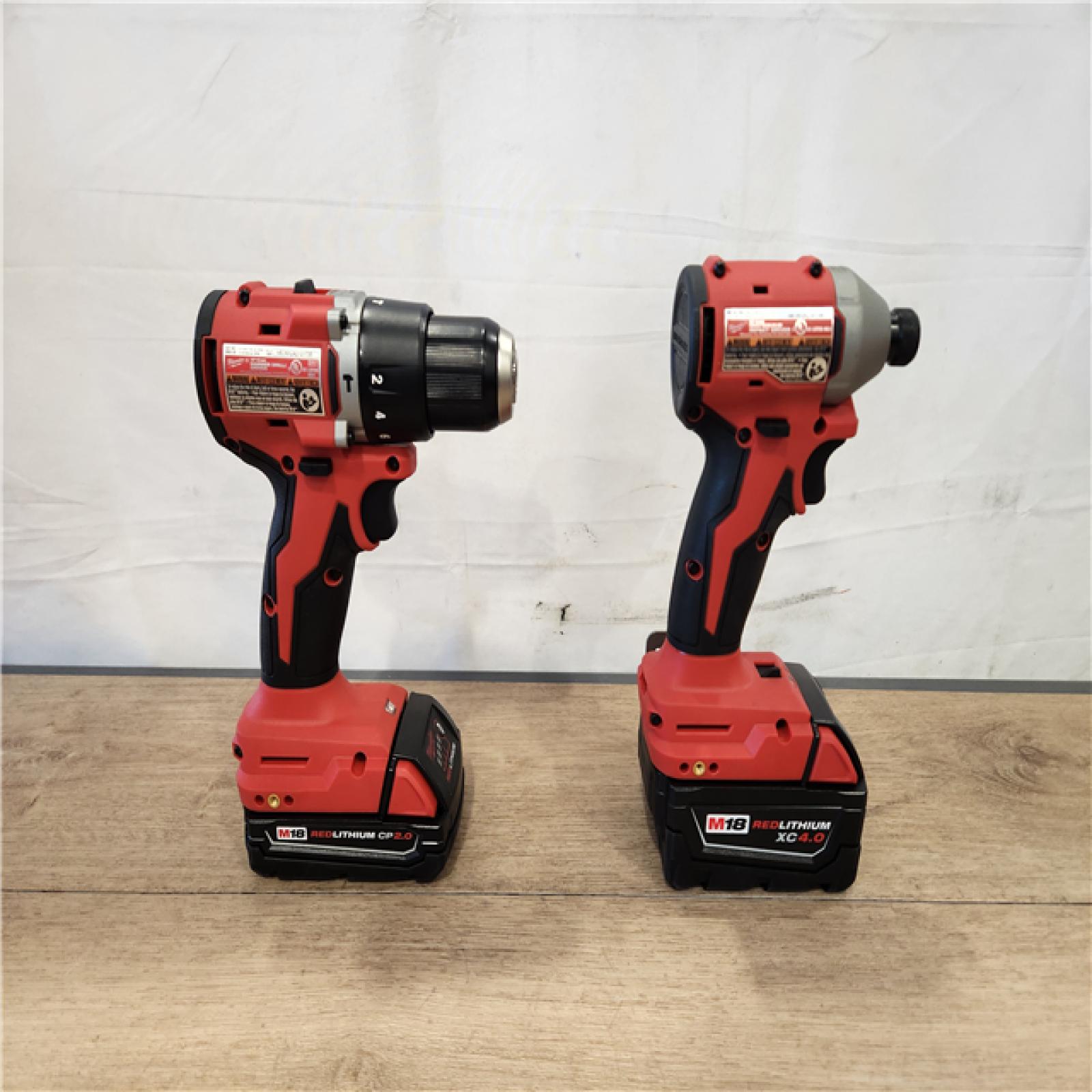 AS-IS- Milwaukee 18-Volt Lithium-Ion Brushless Cordless Compact Hammer Drill/Impact Combo Kit