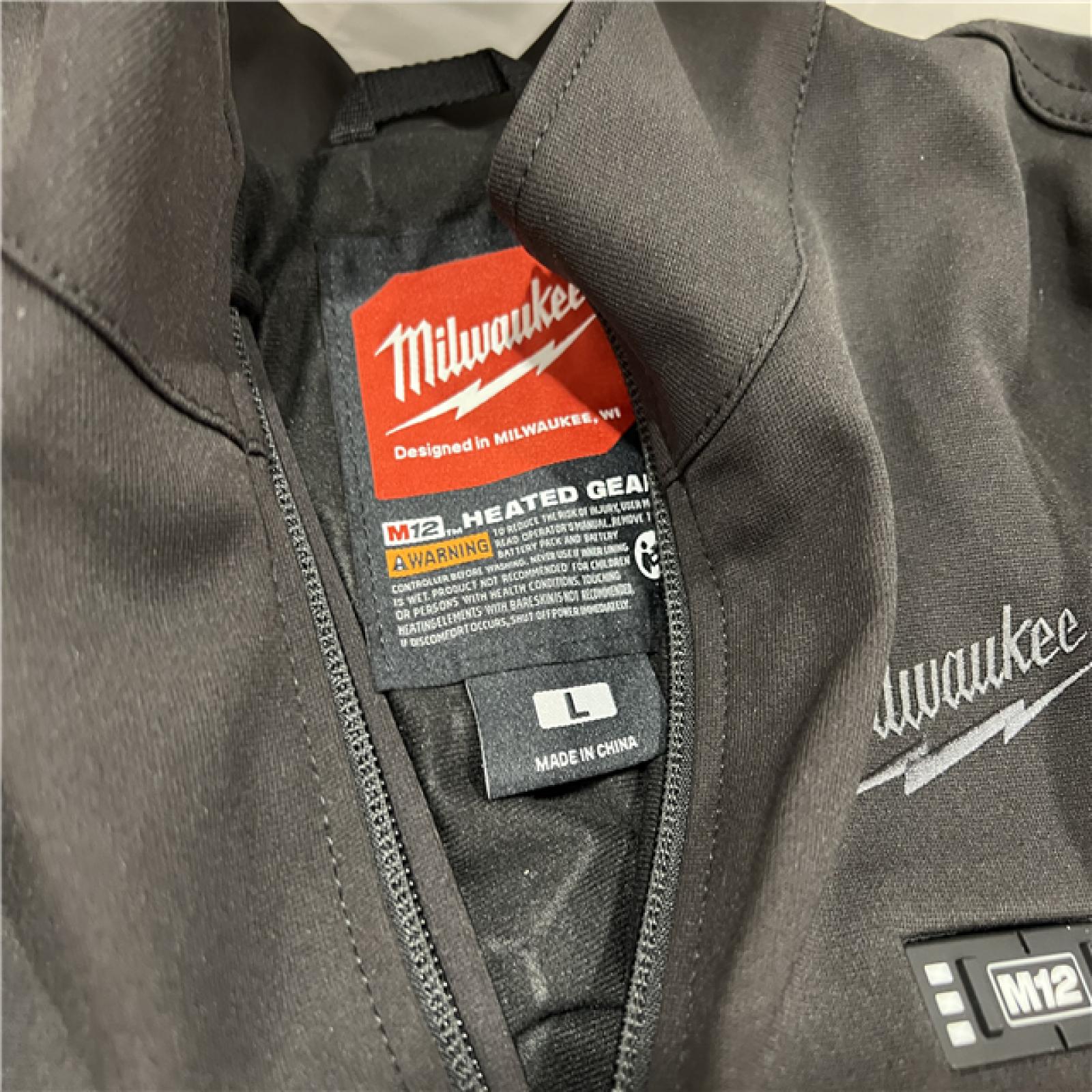 AS-IS Milwaukee Men's Large 12-Volt Lithium-Ion Cordless Tough Shell Black Heated Jacket with