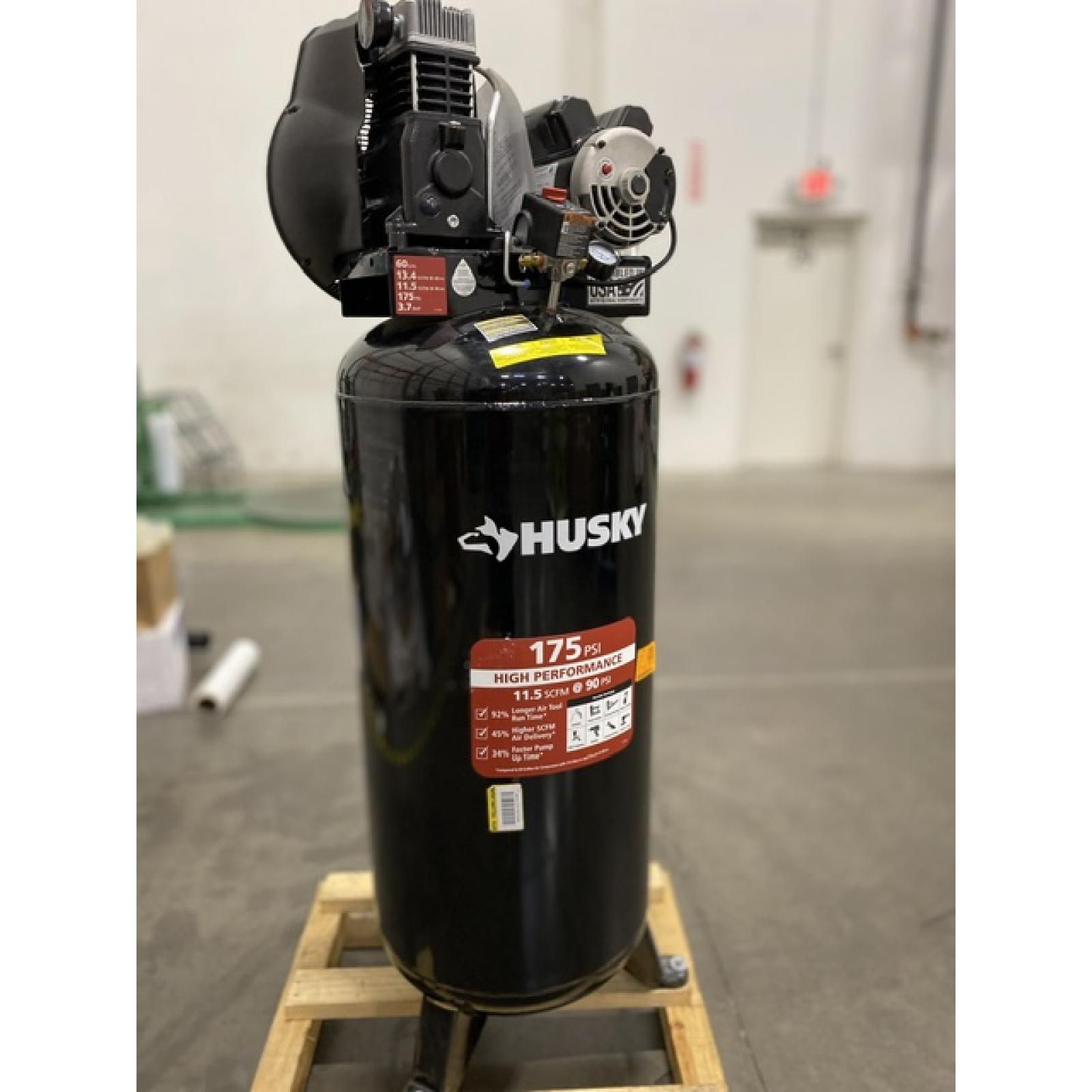 Dallas Location - As-Is Husky 60 Gal. 3.7 HP 175 PSI Electric Air Compressor