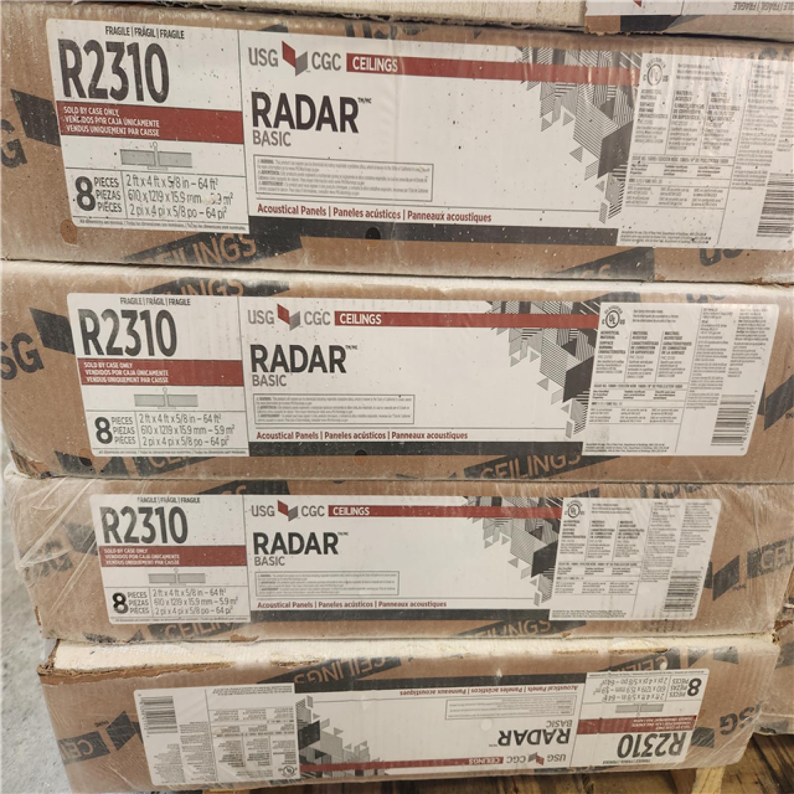 Phoenix AS-IS USG Ceilings 2 ft. x 4 ft. Radar Basic White Square Edge Lay-In Ceiling Tile  pallet of 10