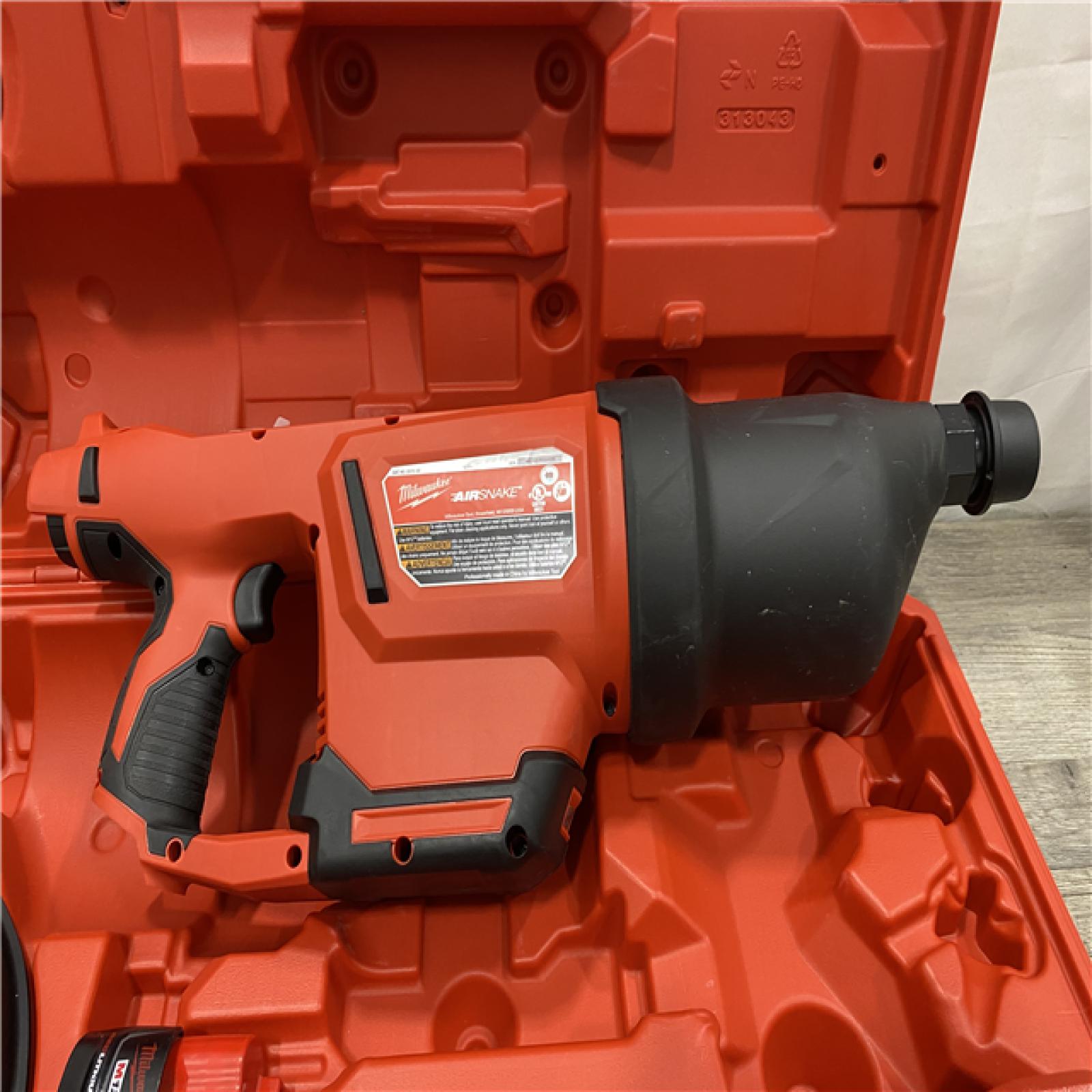 AS-IS Milwaukee 12-Volt Lithium-Ion Cordless Drain Cleaning Airsnake Air Gun Kit