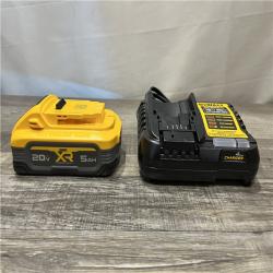 AS-IS DEWALT 20V MAX XR POWERSTACK Lithium-Ion Battery Starter Kit with 5.0Ah Battery and Charger