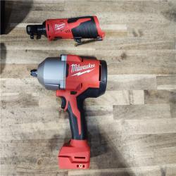 HOUSTON LOCATION - AS-IS Milwaukee 12/18V Lithium-Ion Cordless 3/8 in. Ratchet and 1/2 in. High Torque Impact Wrench with Friction Ring Combo Kit