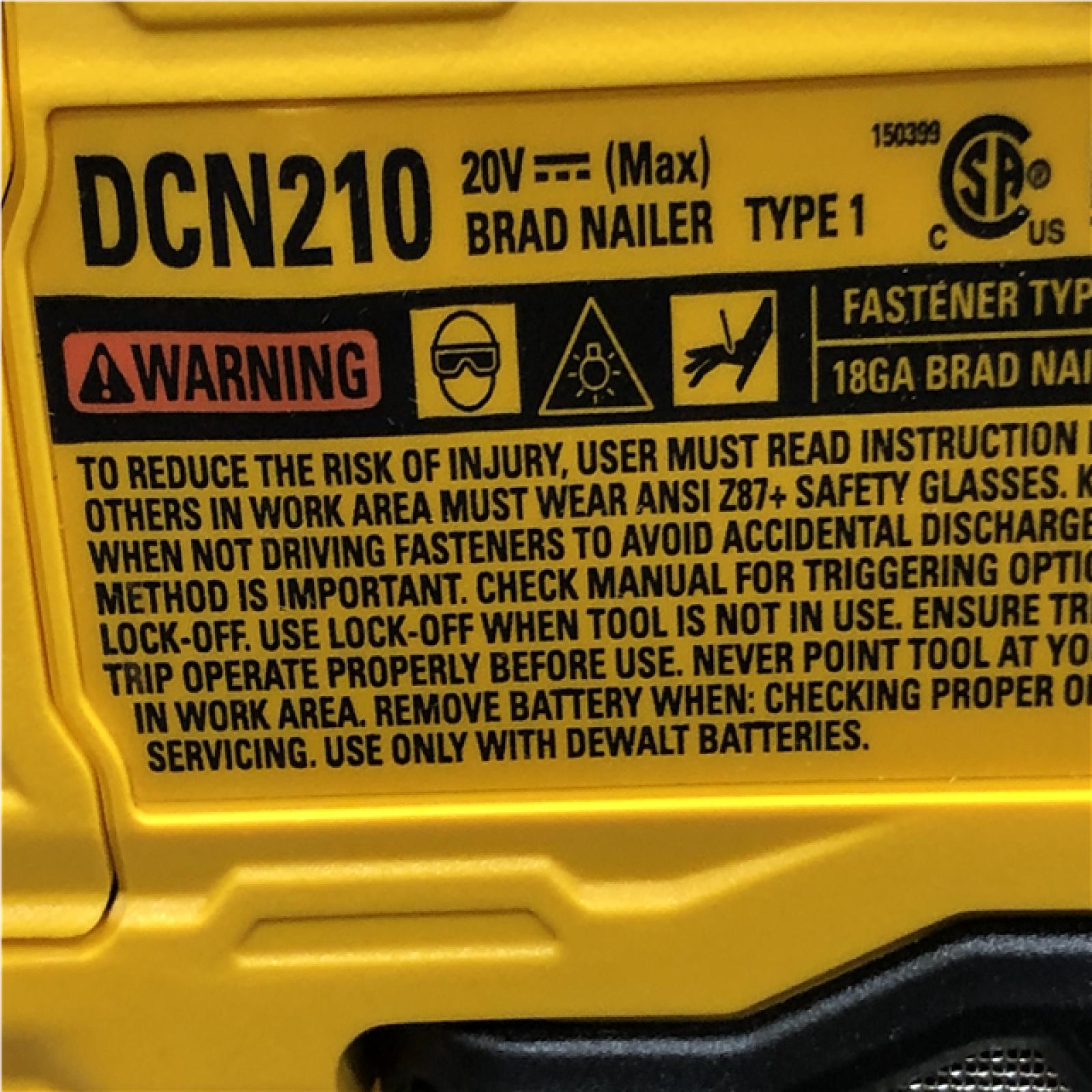 AS-IS DEWALT 20V MAX XR 18 Gauge Cordless Brad Nailer (Tool Only)