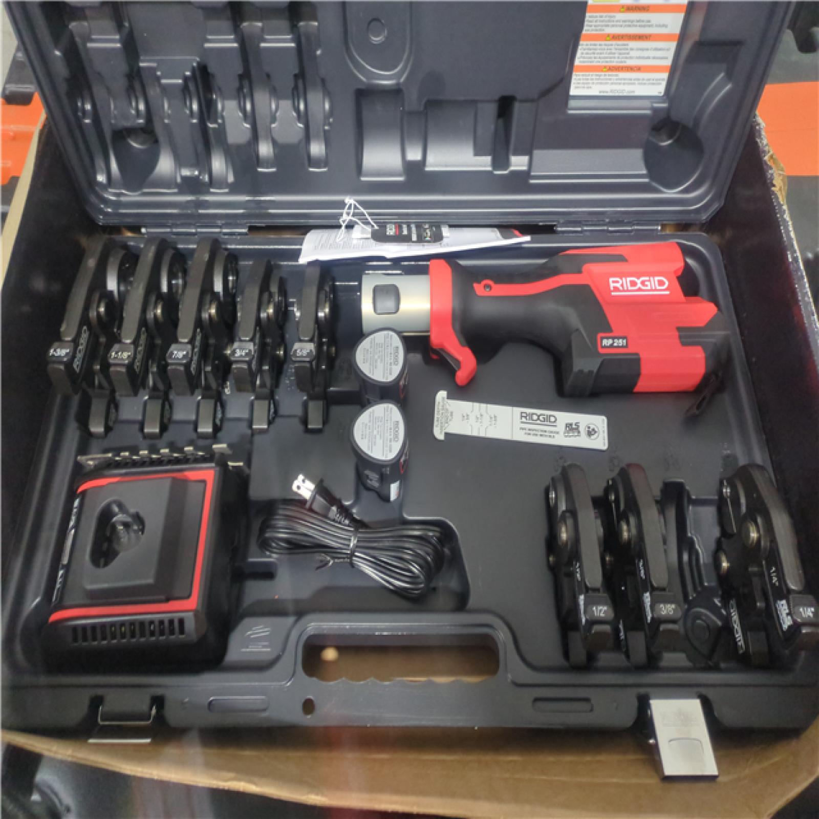 California AS-IS Ridgid RP251 Compact Press Tool Kit  Includes (2) Batteries  Charger & Hard Case