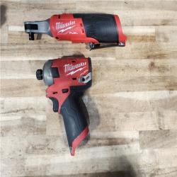 HOUSTON LOCATION - AS-IS MILWAUKEE 2 TOOL COMBO KIT W/ (2) BATTERY & CHARGER