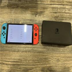 AS-IS Nintendo Switch with Neon Blue and Neon Red Joy-Con