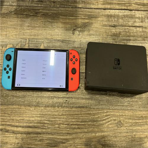 AS-IS Nintendo Switch with Neon Blue and Neon Red Joy-Con
