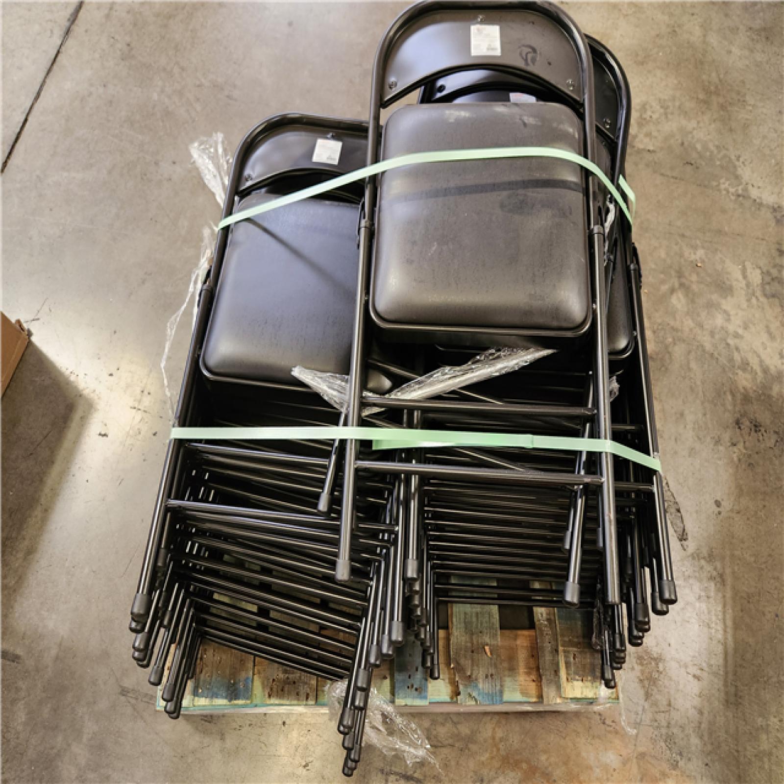 Phoenix Location HDX Black Vinyl Padded Steel Frame Folding Chair Pallet (25-Chairs)