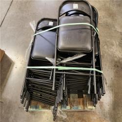 Phoenix Location HDX Black Vinyl Padded Steel Frame Folding Chair Pallet (25-Chairs)