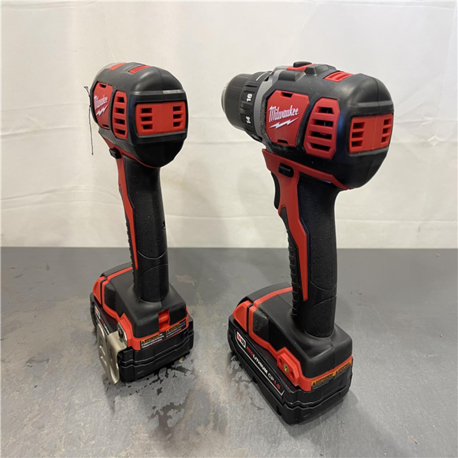 AS-IS - Milwaukee M18 18V Lithium-Ion Cordless Drill Driver/Impact Driver Combo Kit