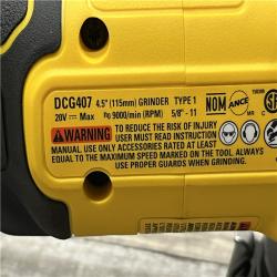 AS-IS DEWALT 20-Volt MAX Cordless Brushless 4-1/2 in. Angle Grinder with Slide Switch (Tool Only)