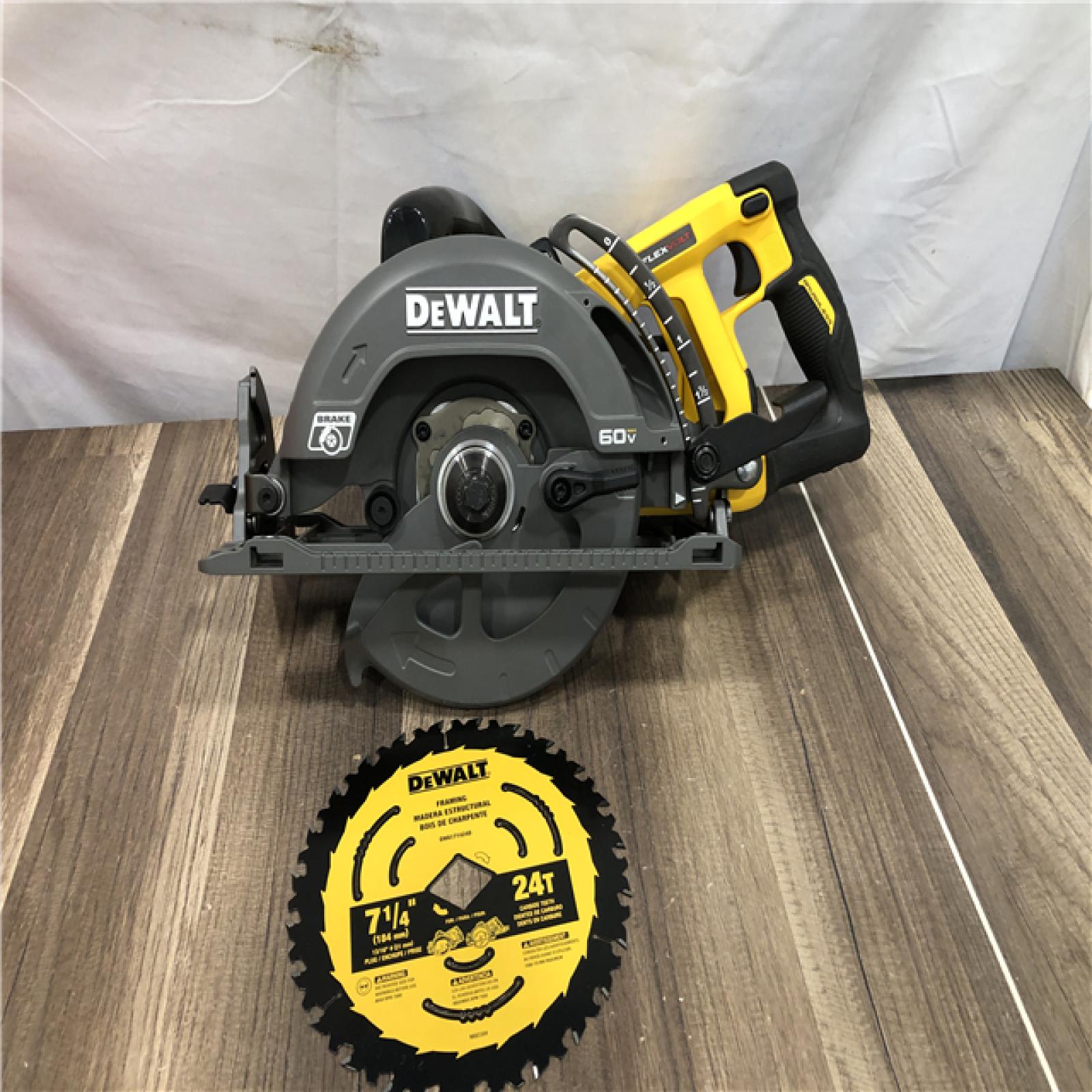 AS-IS DEWALT FLEXVOLT 60V MAX Cordless Brushless 7-1/4 in. Wormdrive Style Circular Saw (Tool Only)