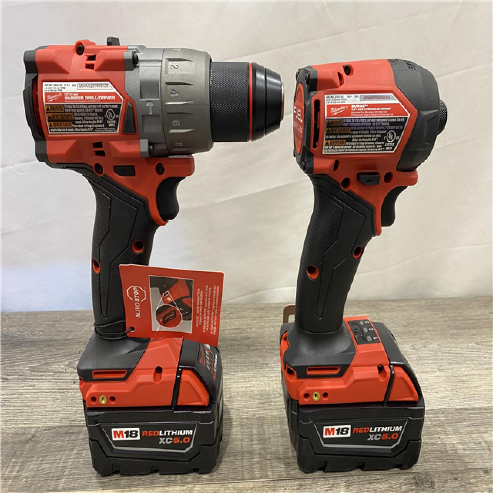 AS-IS Milwaukee FUEL 18V Lithium-Ion Brushless Cordless Hammer Drill & SURGE Impact Driver Combo Kit