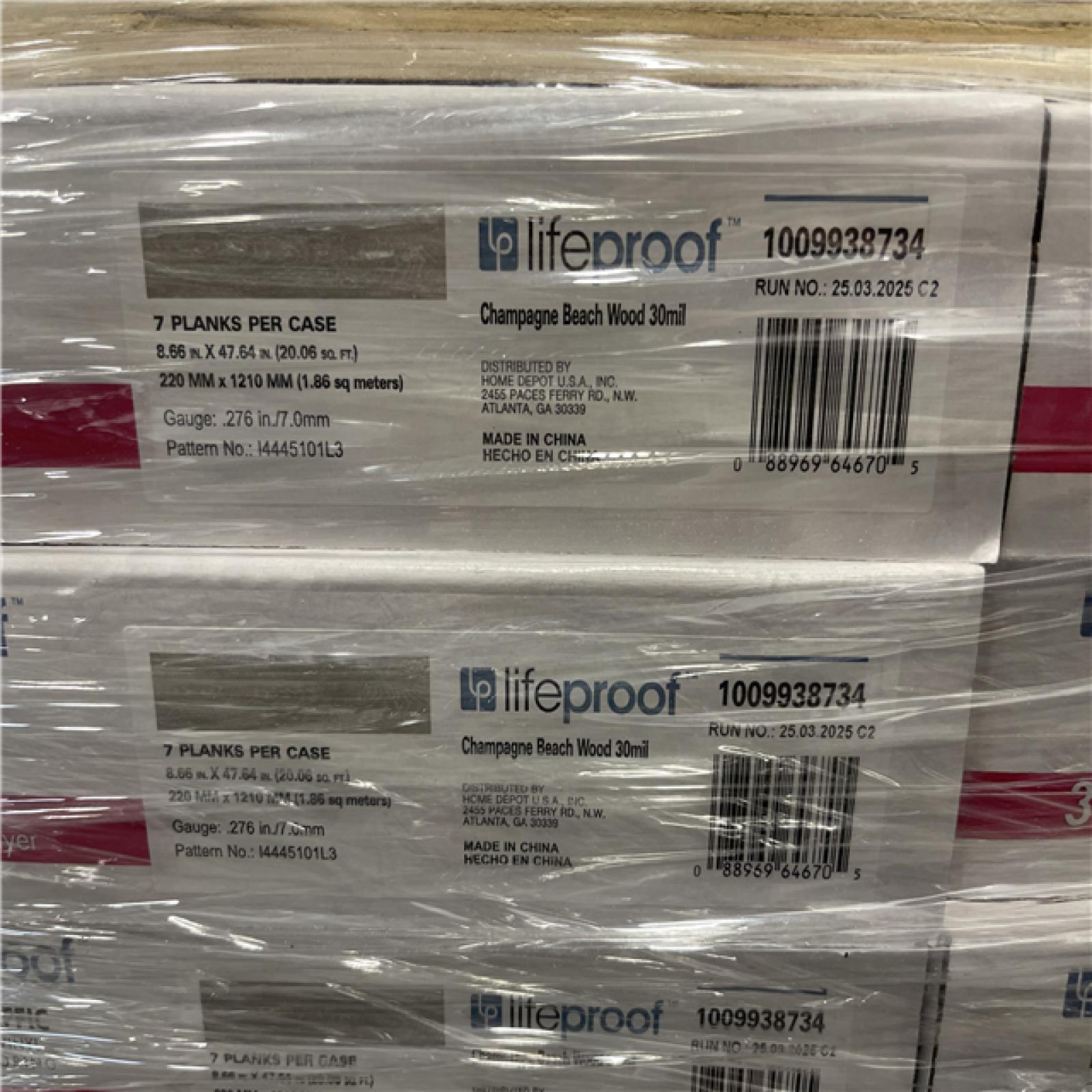 DALLAS LOCATION - Lifeproof Champagne Beach Wood 30 MIL x 8.7 in. W x 48 in. L Click Lock Waterproof Luxury Vinyl PALLET-(28 CASES)