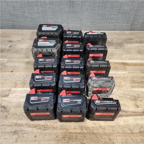 HOUSTON LOCATION - AS-IS MILWAUKEE BATTERY PACK QTY - 15