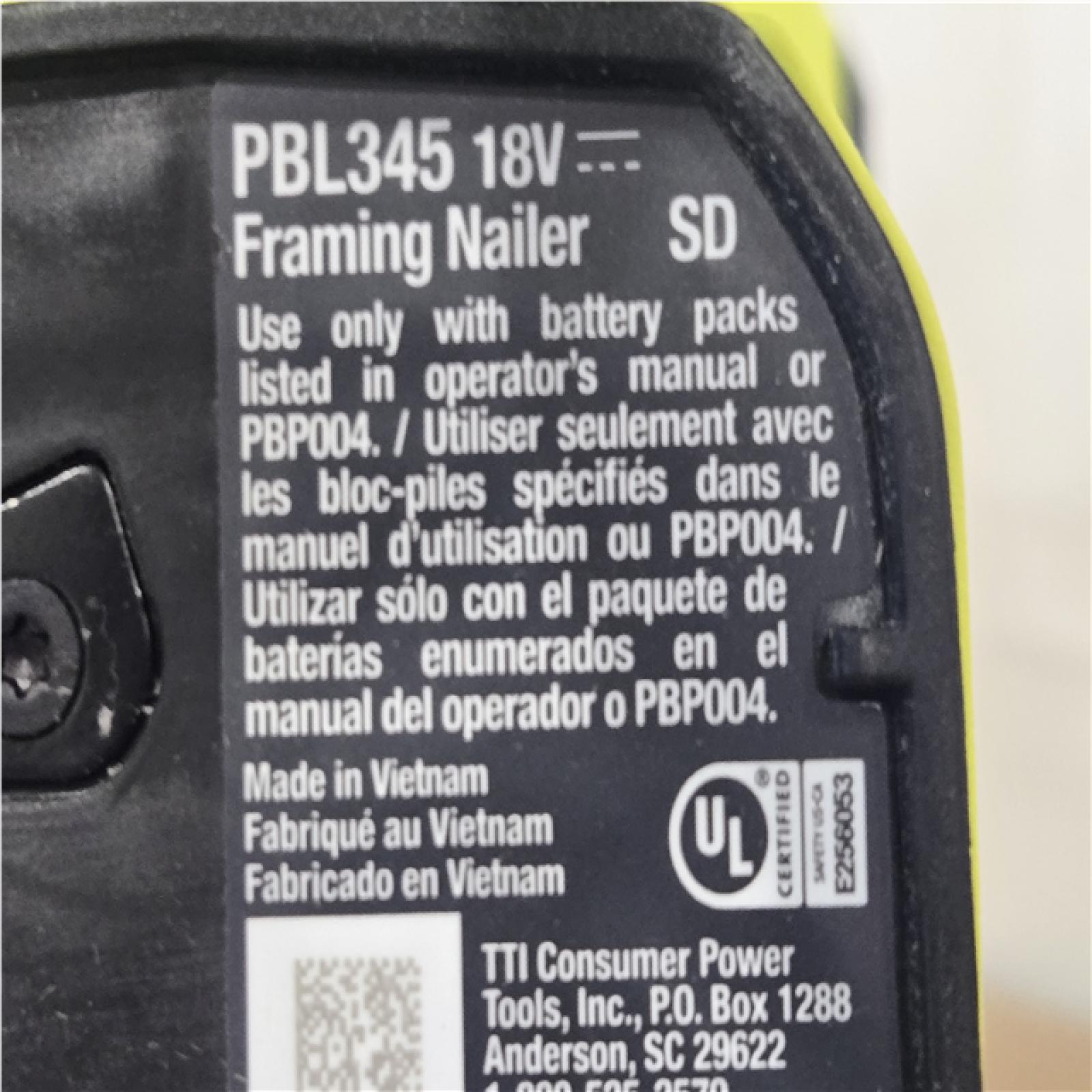 AS-IS RYOBI ONE+ HP 18V Brushless Cordless AirStrike 21° Framing Nailer (Tool Only)