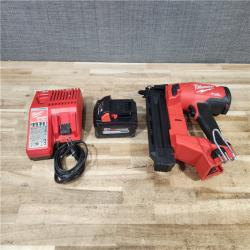 HOUSTON LOCATION - AS - IS Milwaukee FUEL 18-Volt Lithium-Ion Brushless Cordless Gen II 18-Gauge Brad Nailer W/ BATTERY & CHARGER