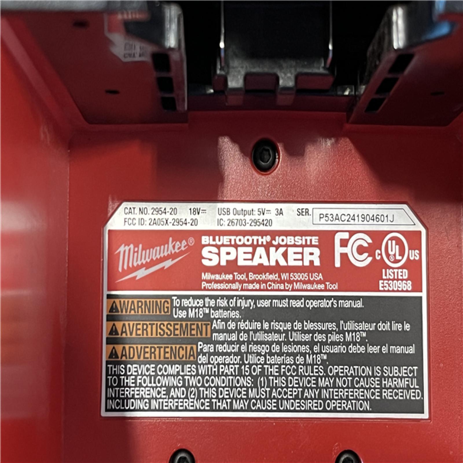 AS-IS Milwaukee M18 Wireless Bluetooth Jobsite Speaker
