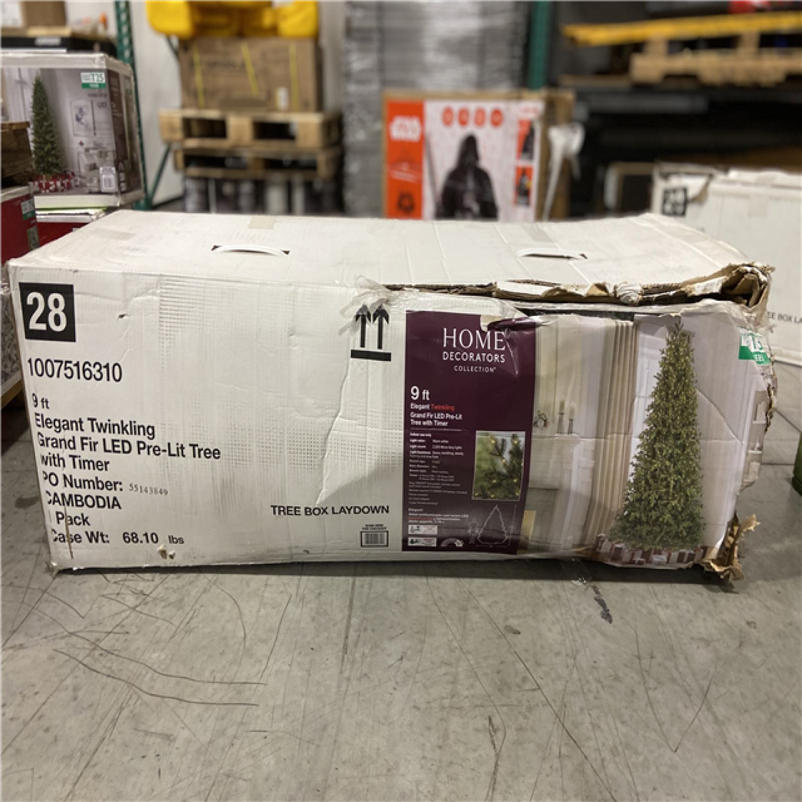 DALLAS LOCATION - Home Decorators Collection 9 ft. Elegant Twinkling Grand Fir LED Pre-Lit Artificial Christmas Tree with Timer T33