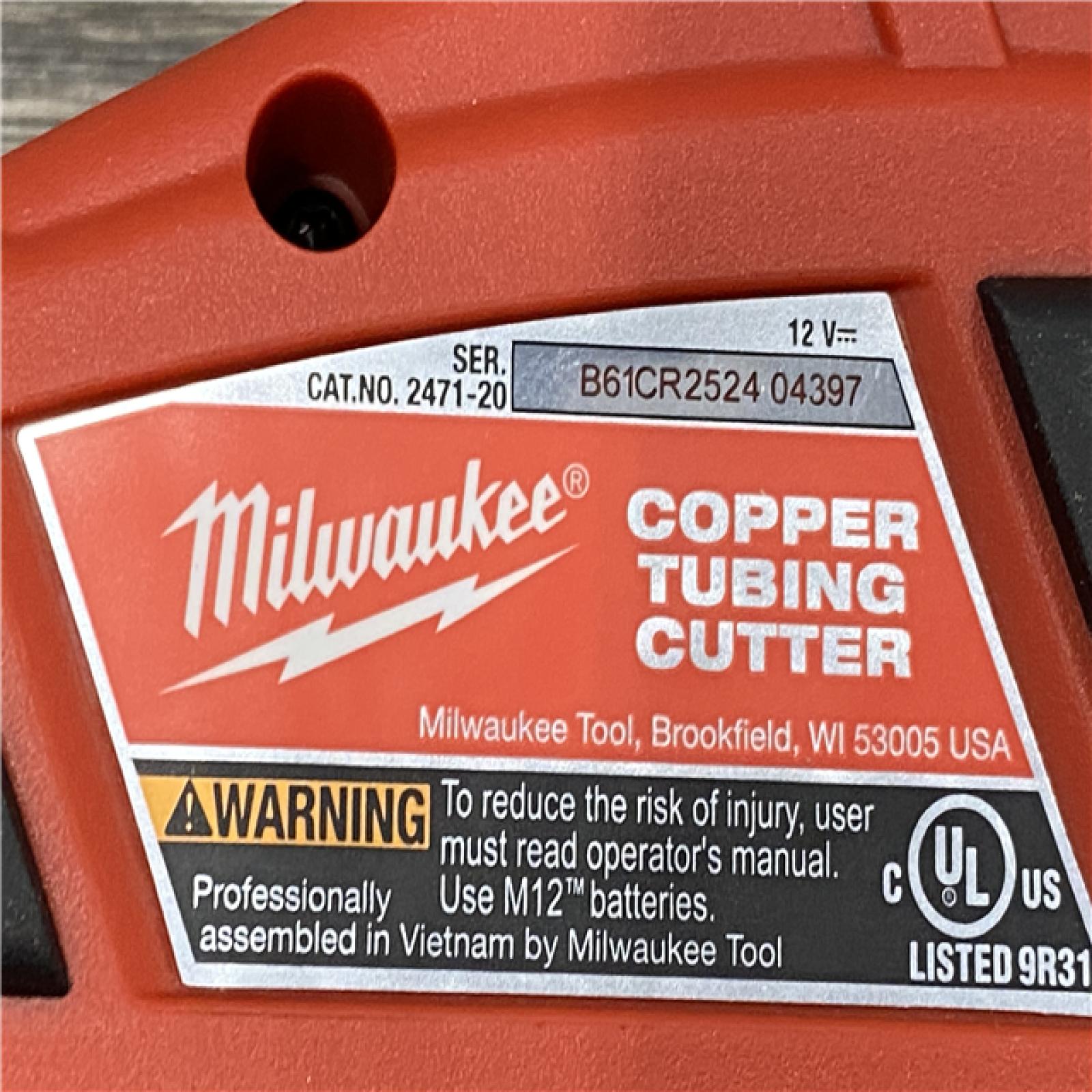 AS-IS Milwaukee 12V Lithium-Ion Cordless Copper Tubing Cutter (Tool-Only)