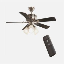 DALLAS LOCATION- DALLAS LOCATION- Hampton Bay Riley 44 in. LED Brushed Nickel Ceiling Fan with Light Kit PALLET -(36 UNITS)