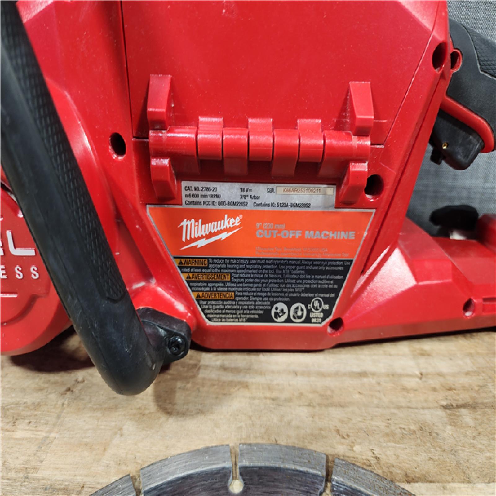 HOUSTON LOCATION - AS - IS Milwaukee FUEL ONE-KEY 18V Lithium-Ion Brushless Cordless 9 in. Cut Off Saw (Tool-Only)