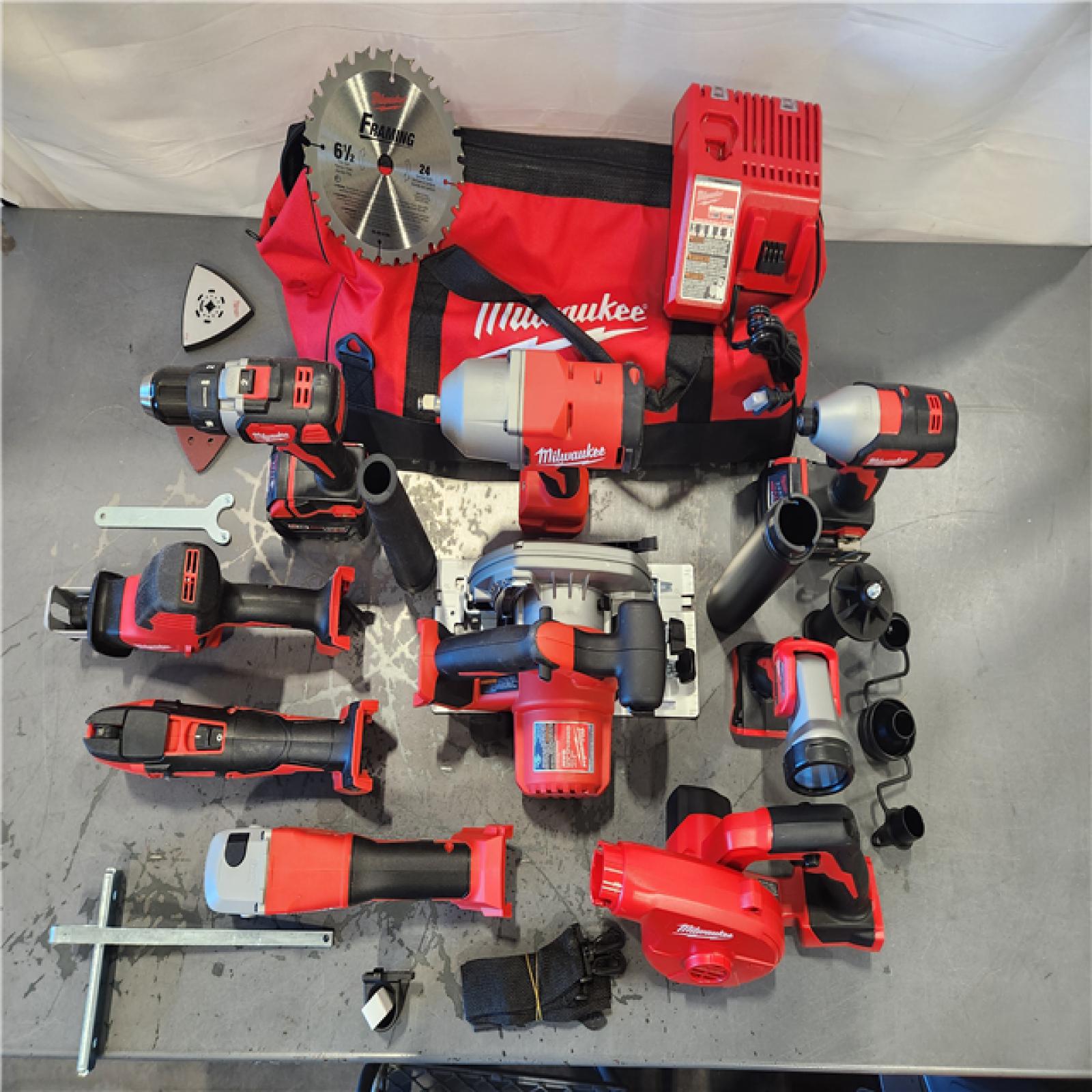 AS-IS- Milwaukee 18-Volt Lithium-Ion Cordless (9-Tool) Combo Kit