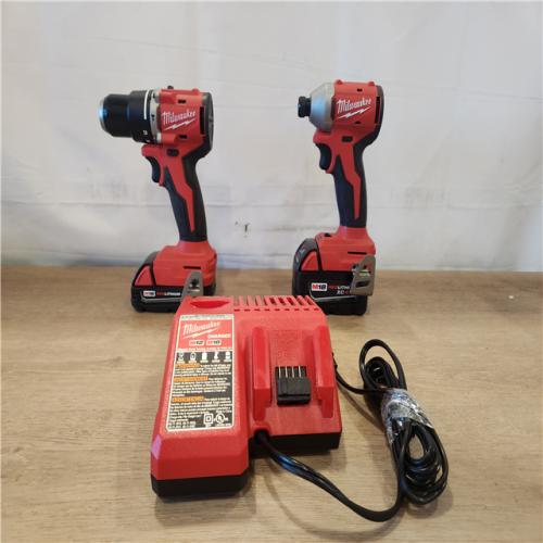 AS-IS- M18 18-Volt Lithium-Ion Brushless Cordless Compact Hammer Drill/Impact Combo Kit (2-Tool) with (2) Batteries  Bag