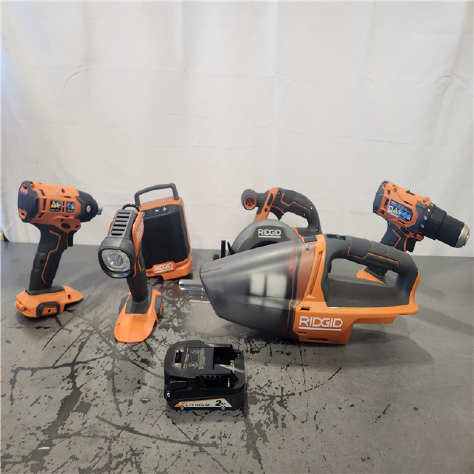 AS-IS- 18V Cordless 6-Tool Combo Kit with 2.0 Ah Battery  Charger  and Tool Bag