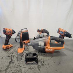 AS-IS- 18V Cordless 6-Tool Combo Kit with 2.0 Ah Battery  Charger  and Tool Bag