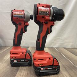 AS-IS- Milwaukee 18V Lithium-Ion Brushless Cordless Compact Drill/Impact Combo Kit
