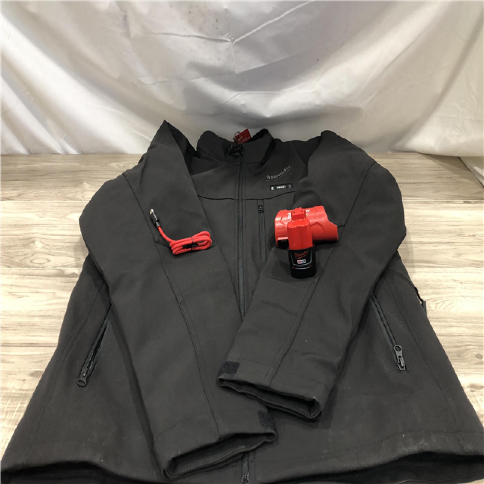 AS-IS Milwaukee Men's Large12-Volt Lithium-Ion Cordless Tough Shell Black Heated Jacket Kit