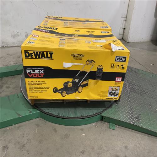 Dallas Location - NEW-DEWALT FLEXVOLT 2x60V MAX 21 in. Cordless Battery Lawn Mower Kit with (2) 12.0 Ah Batteries and Chargers(lot Of 2)