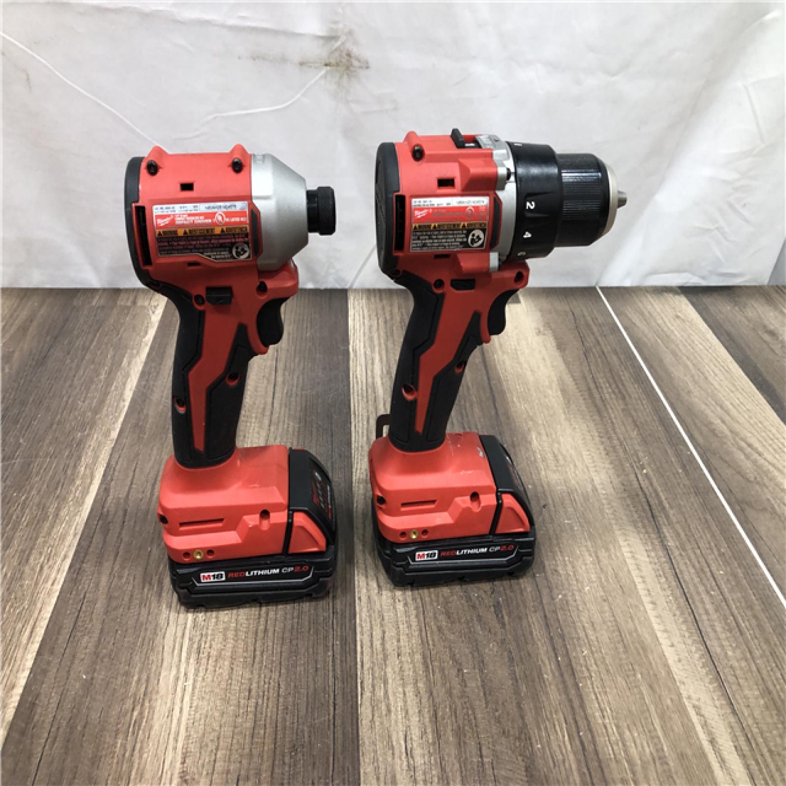 AS-IS Milwaukee M18 18V Lithium-Ion Brushless Cordless Compact Drill/Impact Combo Kit