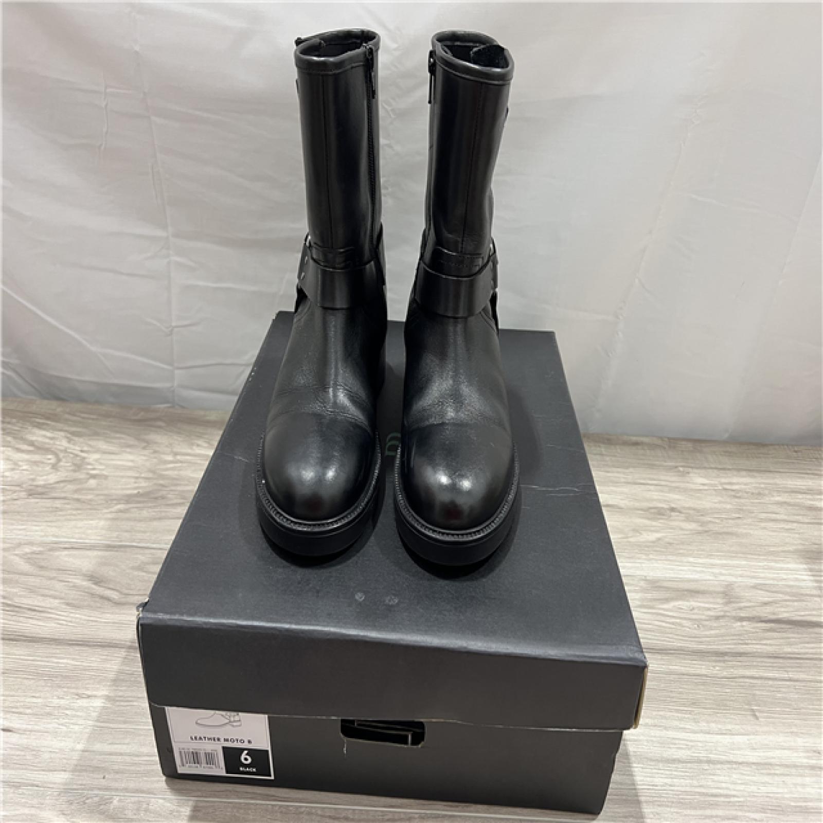 Banana Republic Leather Moto Boot - Black - SZ 6