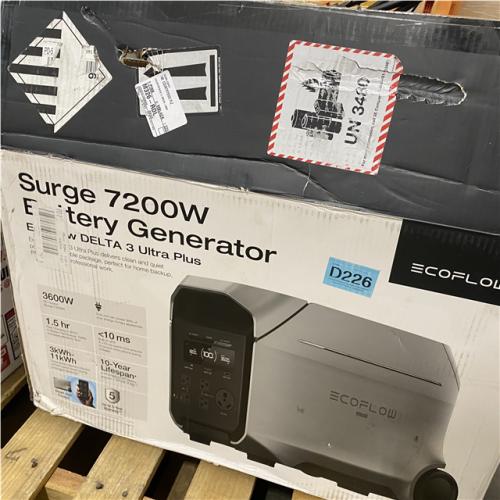Dallas Location - As-Is EcoFlow 3600-Watt Delta 3 Ultra Plus 3072Wh Capacity  Push-Button Start Battery Generator
