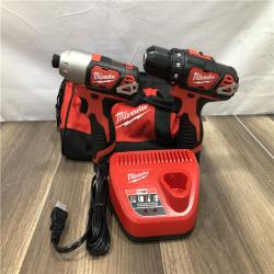 AS-IS Milwaukee 12V Lithium-Ion Cordless Drill Driver/Impact Driver Combo Kit