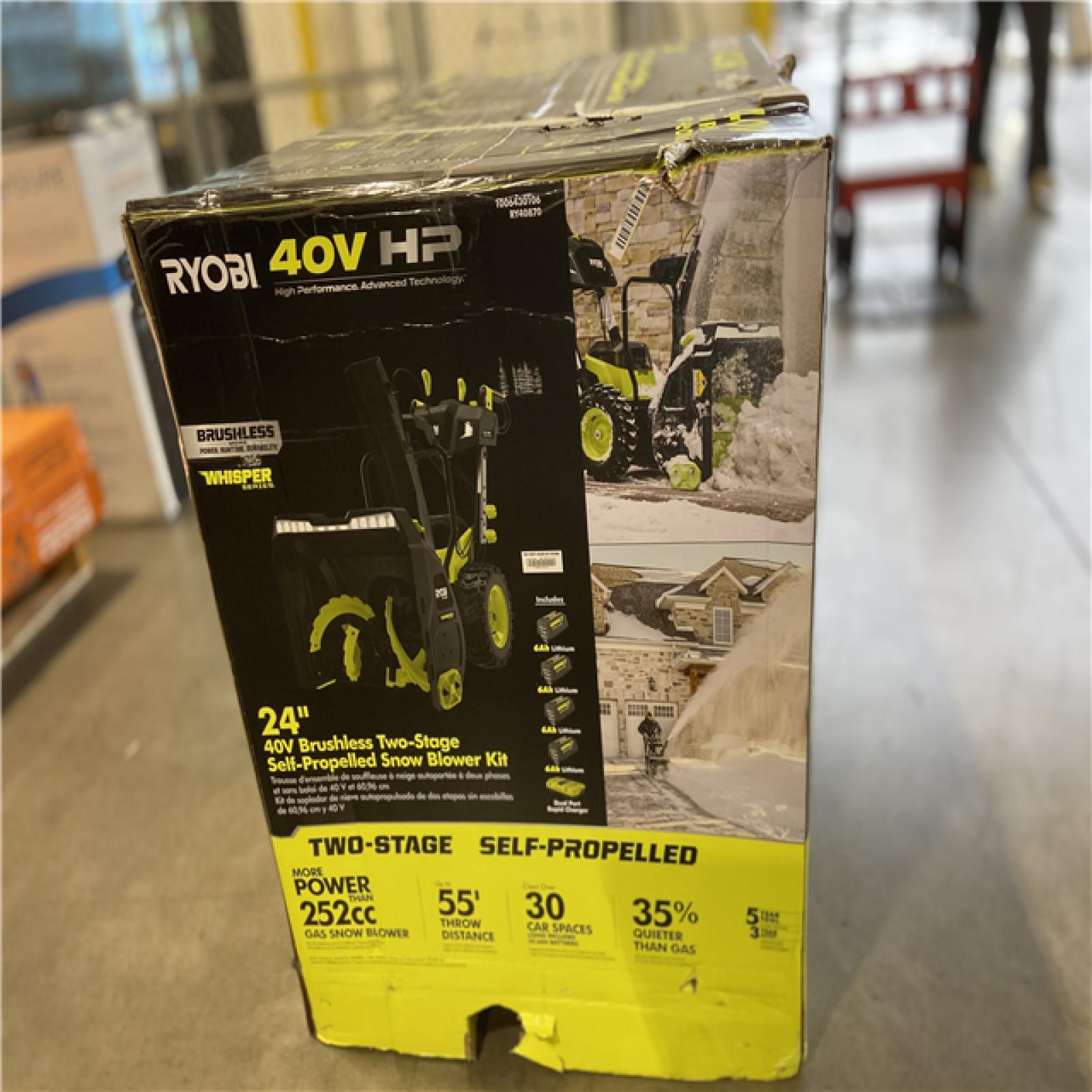DALLAS LOCATION - RYOBI 40V HP Brushless Whisper Series 24 2-Stage Cordless Electric Self-Propelled Snow Blower