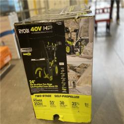 DALLAS LOCATION - RYOBI 40V HP Brushless Whisper Series 24 2-Stage Cordless Electric Self-Propelled Snow Blower