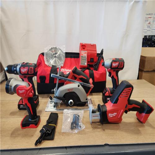 AS-IS- Milwaukee M18 18V Lithium-Ion Cordless 5 Tool Combo Kit