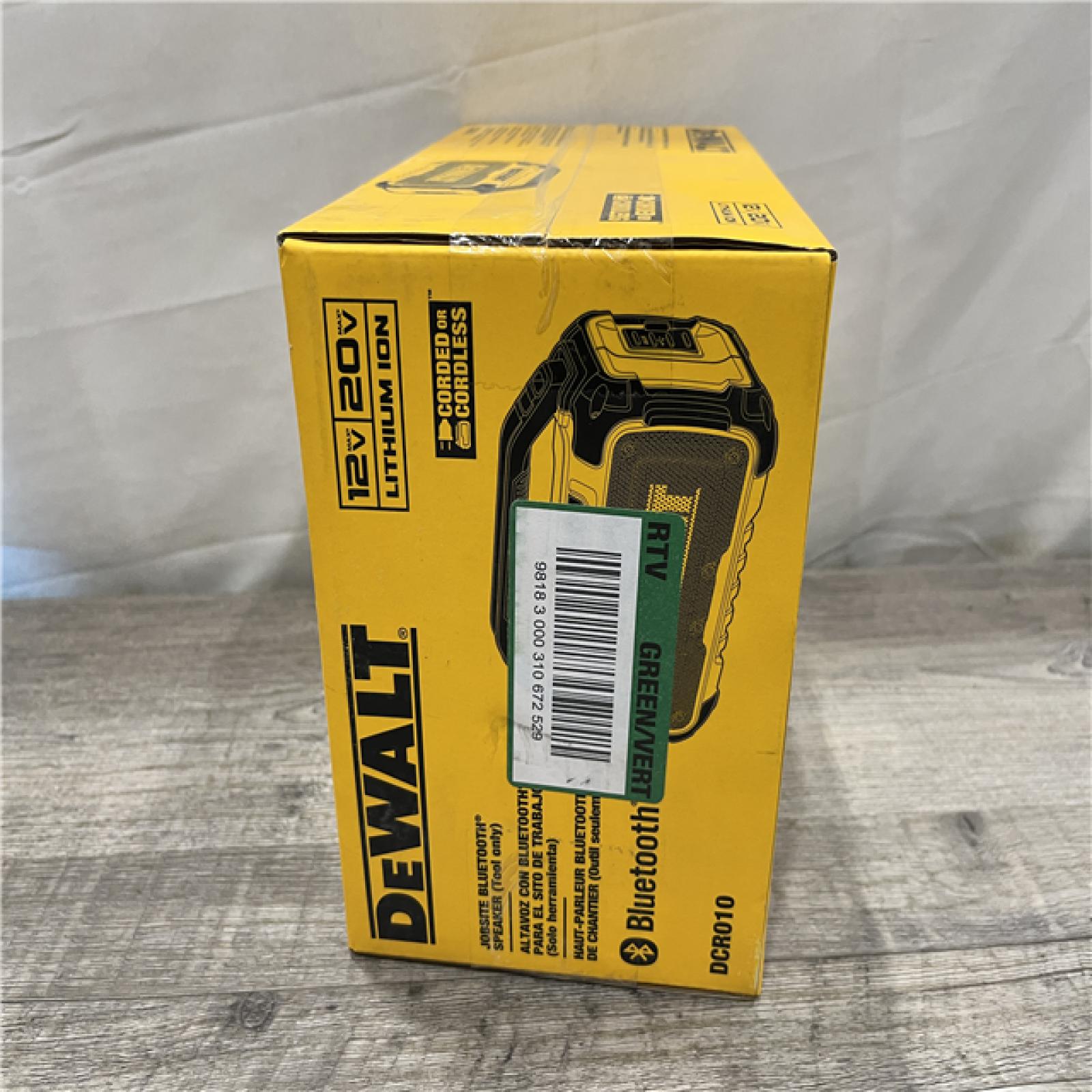 NEW - DEWALT 20V MAX Cordless Bluetooth Speaker (Tool Only)