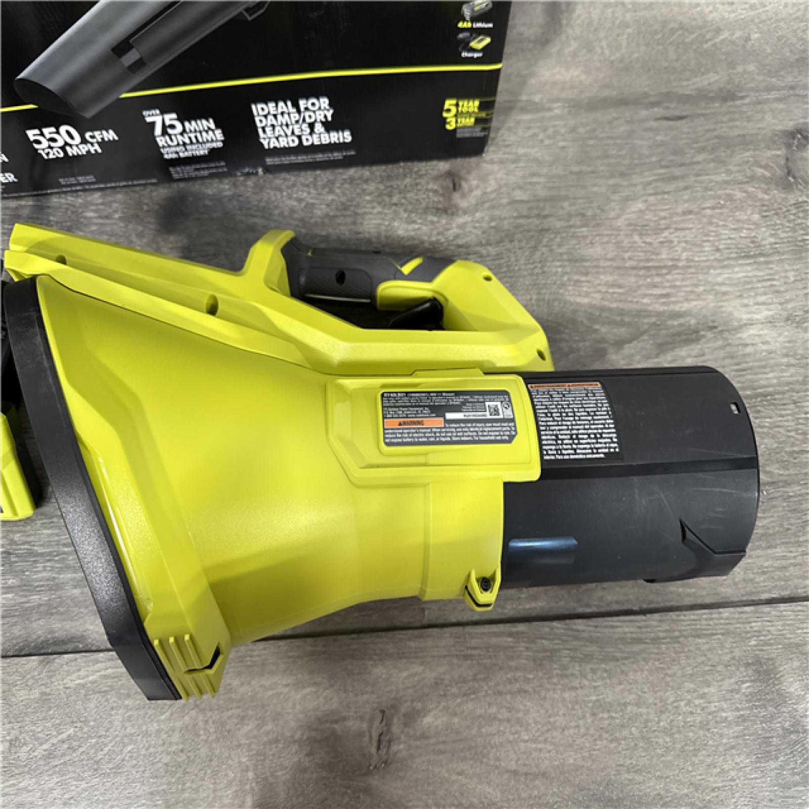California AS-IS Ryobi 550 CFM  40V Blower Kit includer Charger (No Battery)