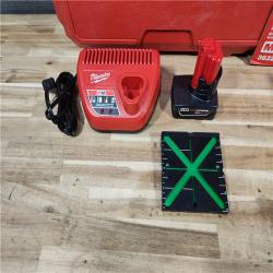 HOUSTON LOCATION - AS-IS Milwaukee 12-Volt Lithium-Ion Cordless Green 250 ft. 3-Plane Laser Level Kit