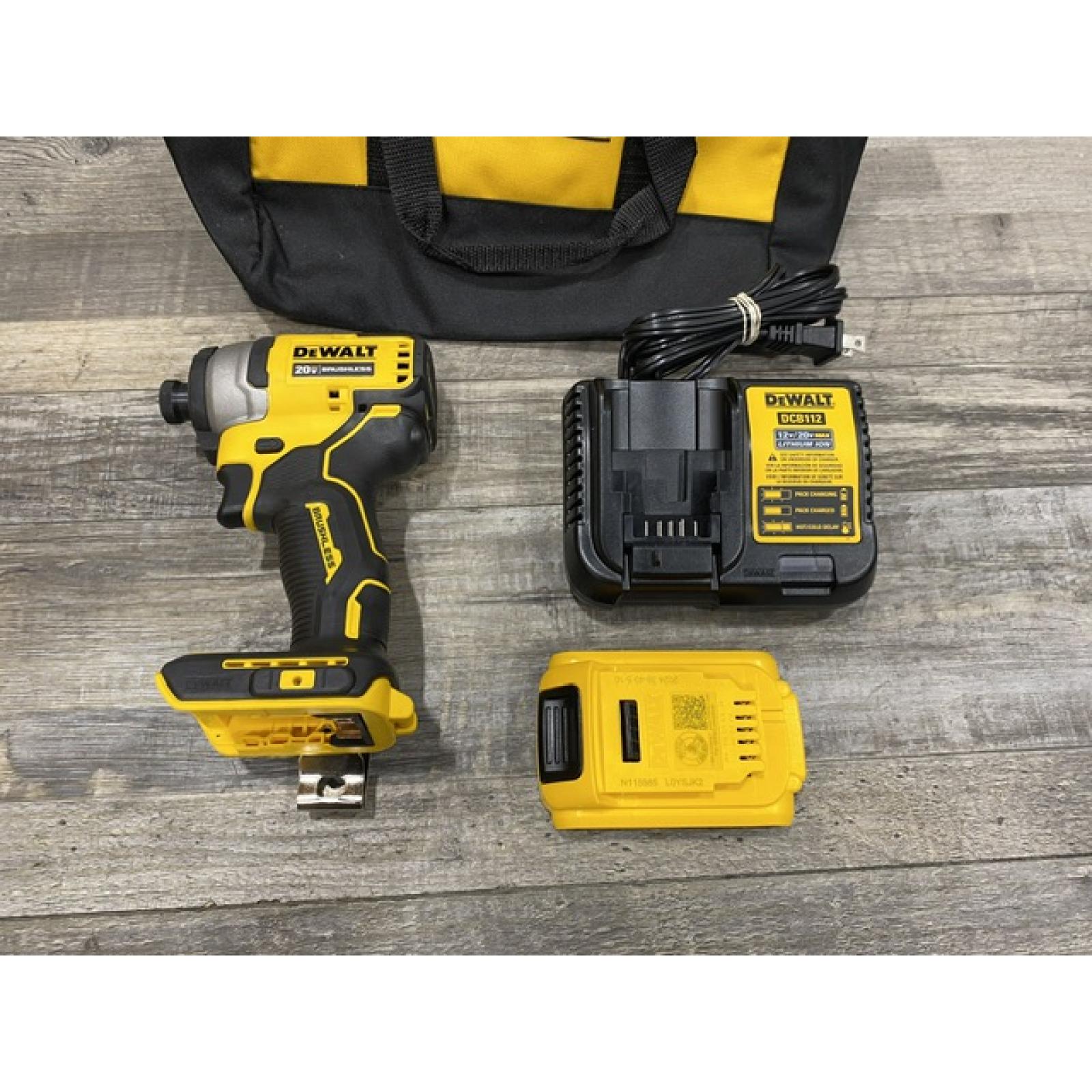 AS-IS DEWALT Atomic 20V Max Lithium-Ion Brushless Cordless Compact 1/4 in. Impact Driver Kit